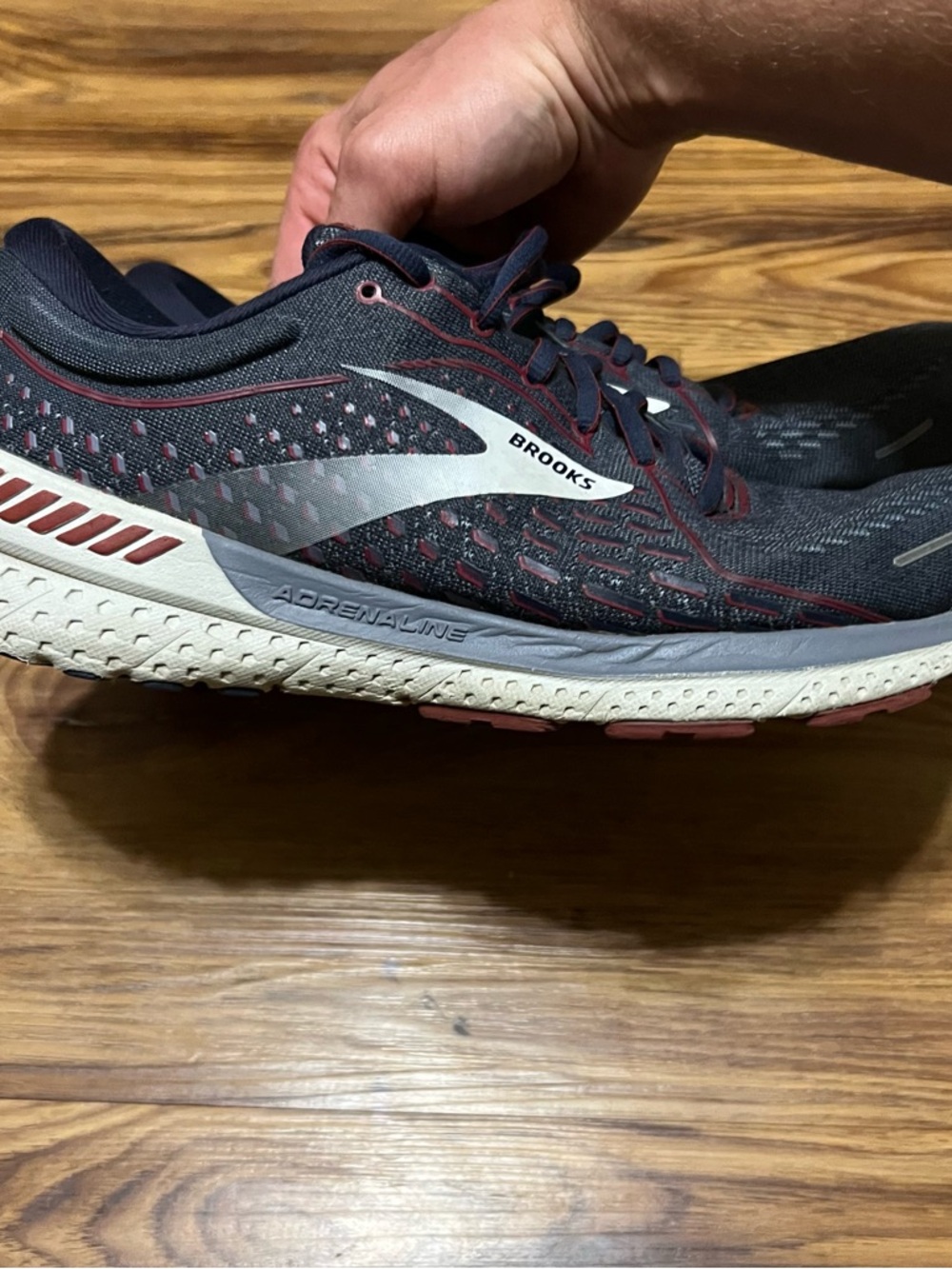 Brooks Mens Adrenaline GTS 21 1103491D420 Gray Running Shoes Lace Up Size 10 - Picture 3 of 7